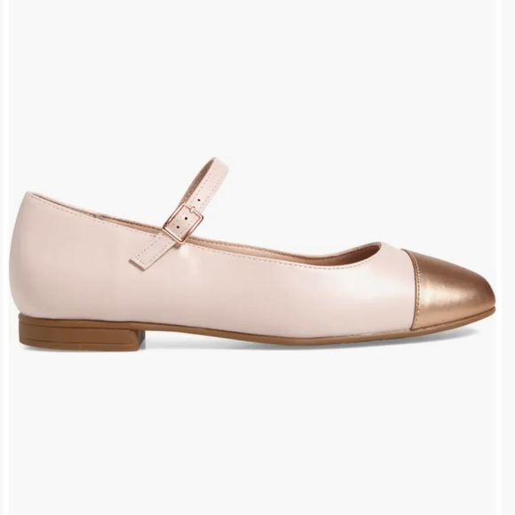 NEW Tahari Pink and Gold Mary Jane Flats - Picture 2 of 4